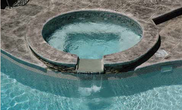 Spillover Poolside Spa for Escapes Pools by Saratoga Spas