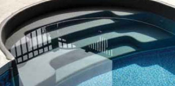 Thermoplastic Pool Stairs - Tread Loc Steps