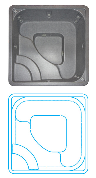 Whitewave&trade; Square Poolside Spa