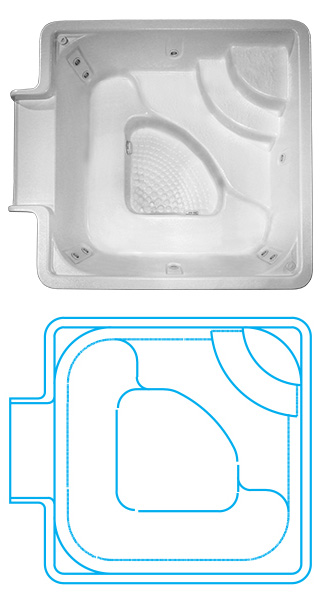 Whitewave&trade; Square Spillover Spa