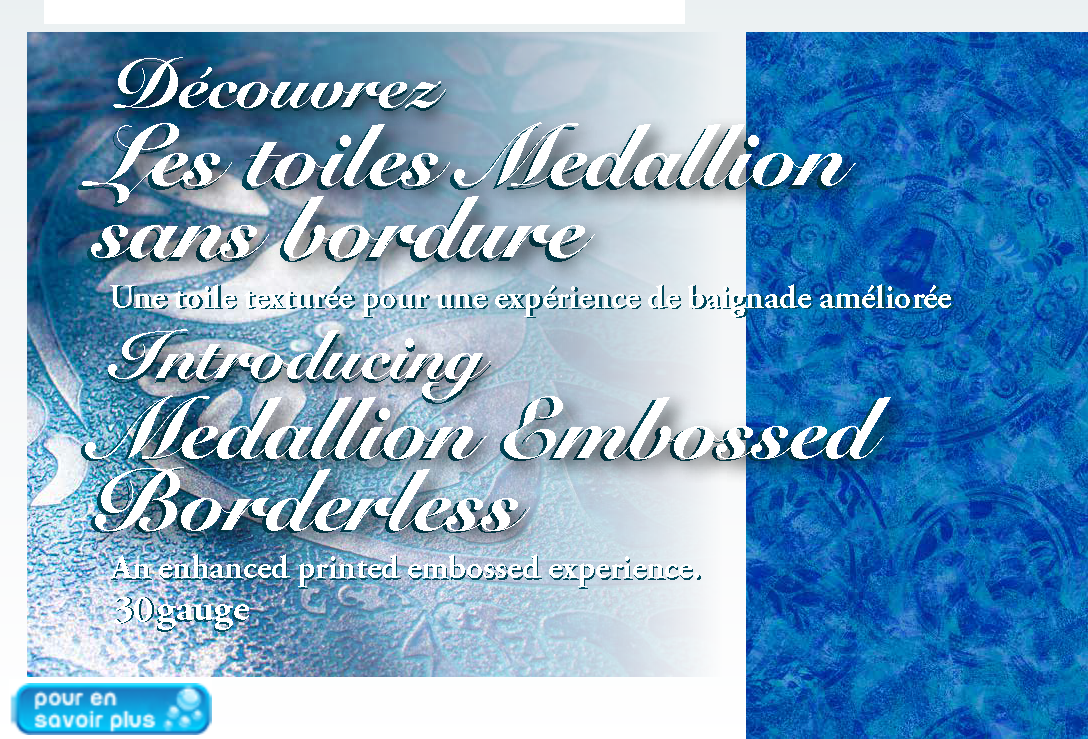 Medallion Embossed Borderless, 30 Gauge | Accroche toile bleu