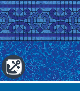 Pool Liners for Steel Iniground Pools - Napa Estates | Brilliant Bahama, 30 Gauge | Accroche toile noir